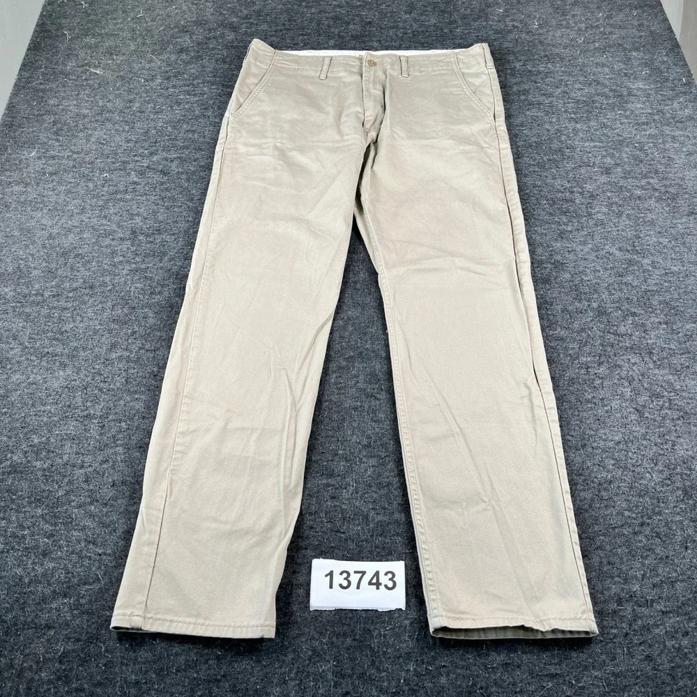 Levi Strauss Chino Pants Mens 34x32 Khaki Excellent Straight Leg Twill 329410024